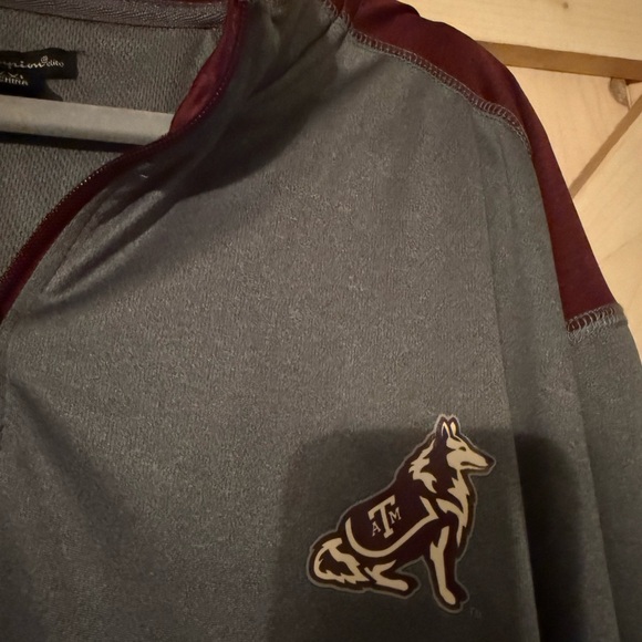 Texas A&M Aggies Gray and Maroon Quarter-Zip Pullover Champion Size XXL - Picture 2 of 5